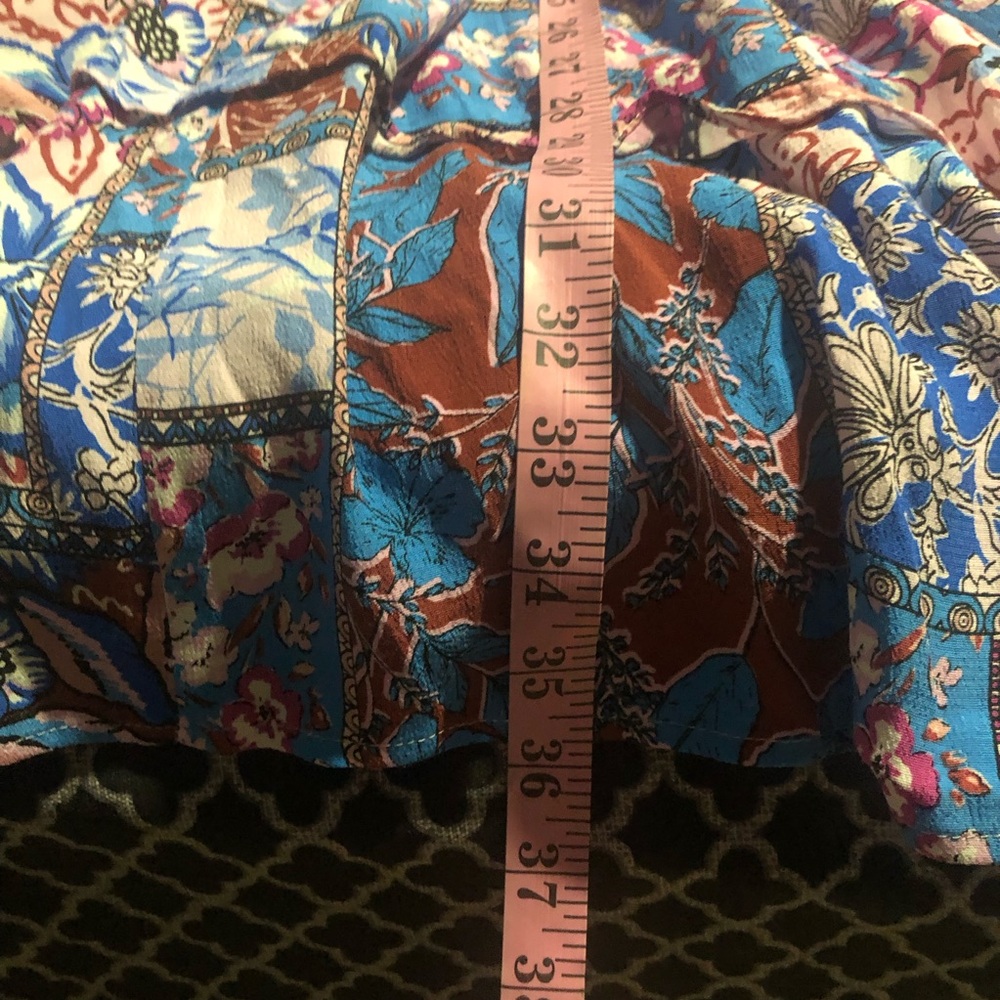Anthropologie Floral Boho Tiered Midi Dress Sz 2X Pink Blue N14 - Picture 11 of 11